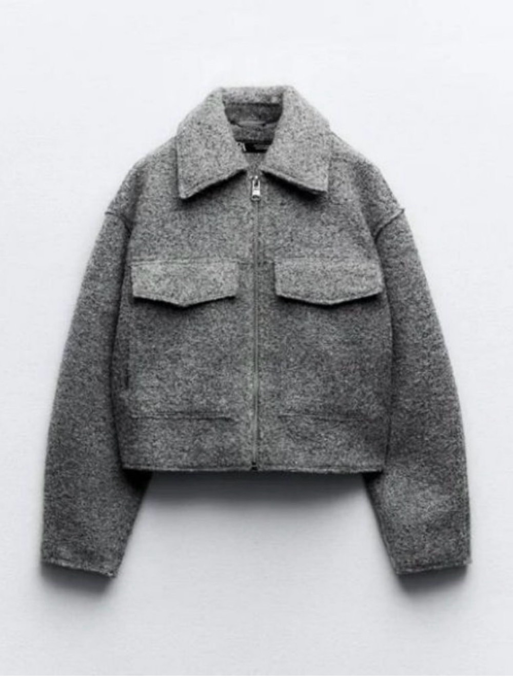 Zara Cropped Boucle Jacket